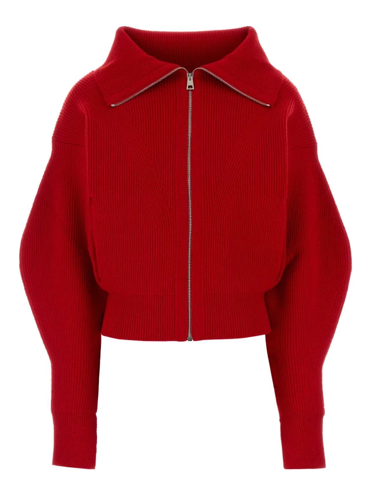ZIP UP HIGH NECK CARDIGAN