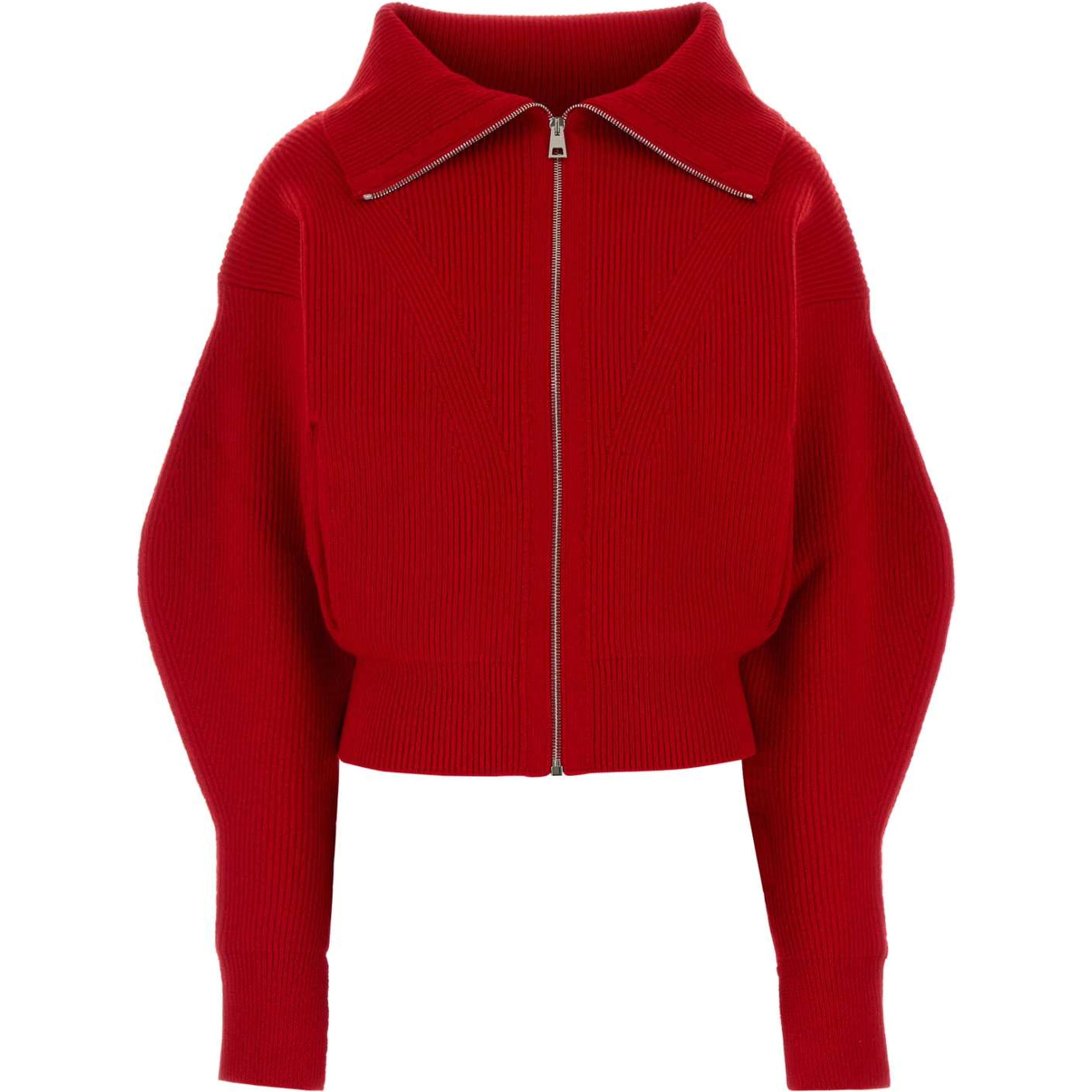 ZIP UP HIGH NECK CARDIGAN