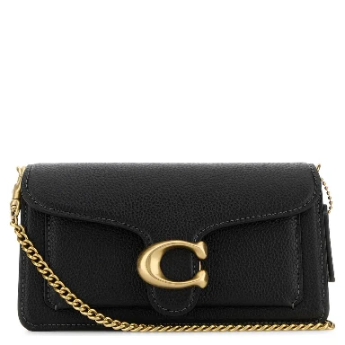 POLISHED PEBBLED LEATHER TABBY CHAIN CROSSBODY 19