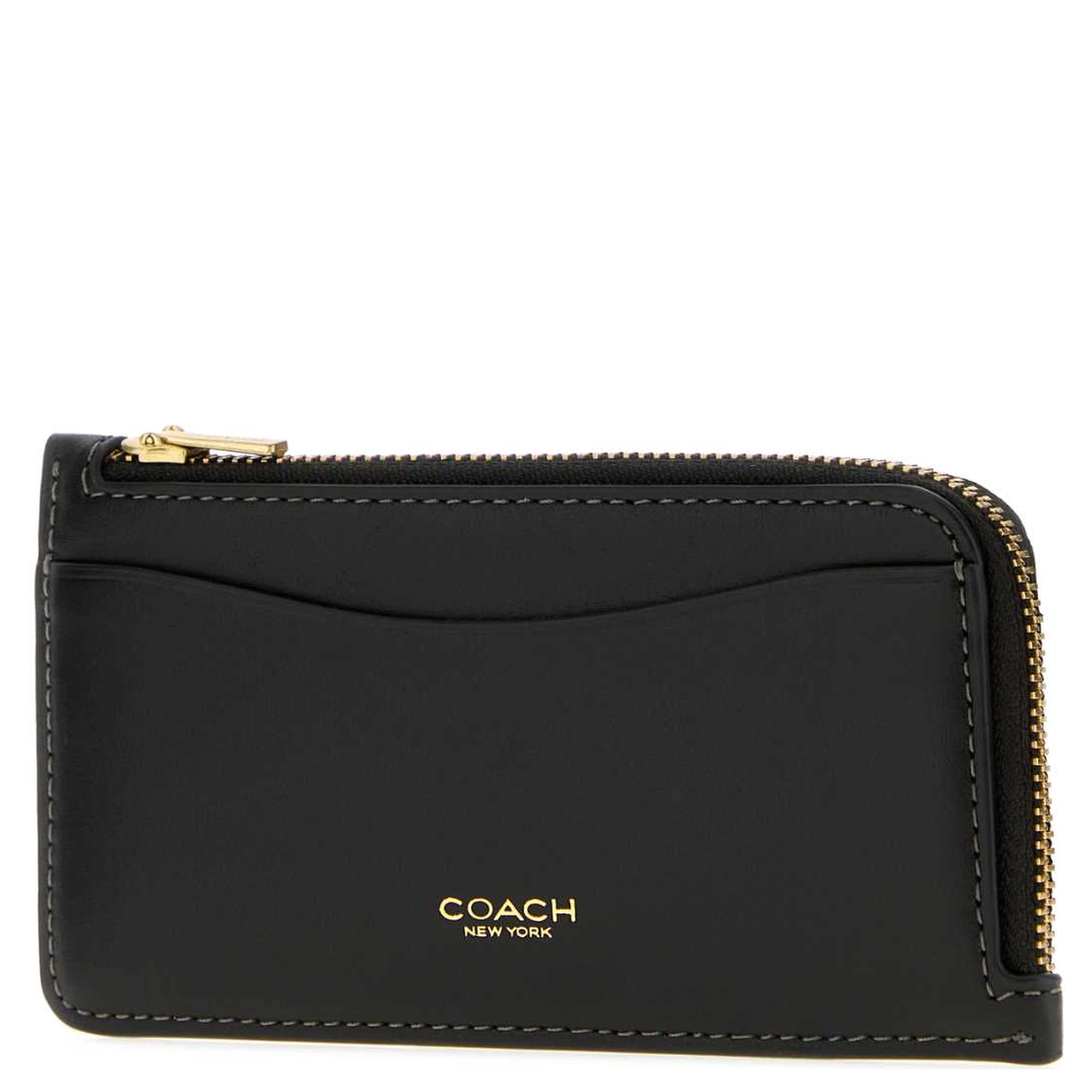 REFINED CALF LEATHER NEW YORK ZIP CARD CASE