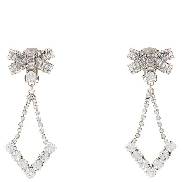 CRYSTAL EARRINGS WITH BOW AND PENDANT