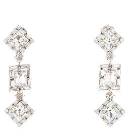 CRYSTAL SQUARE EARRINGS WITH PENDANT