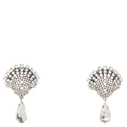 CRYSTAL SHELL EARRINGS WITH CRYSTAL DROP