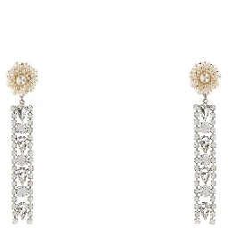 CRYSTAL EARRINGS WITH CLEAR BEADS FRINGES