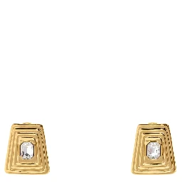 METAL AND CRYSTAL EARRINGS