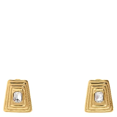 METAL AND CRYSTAL EARRINGS
