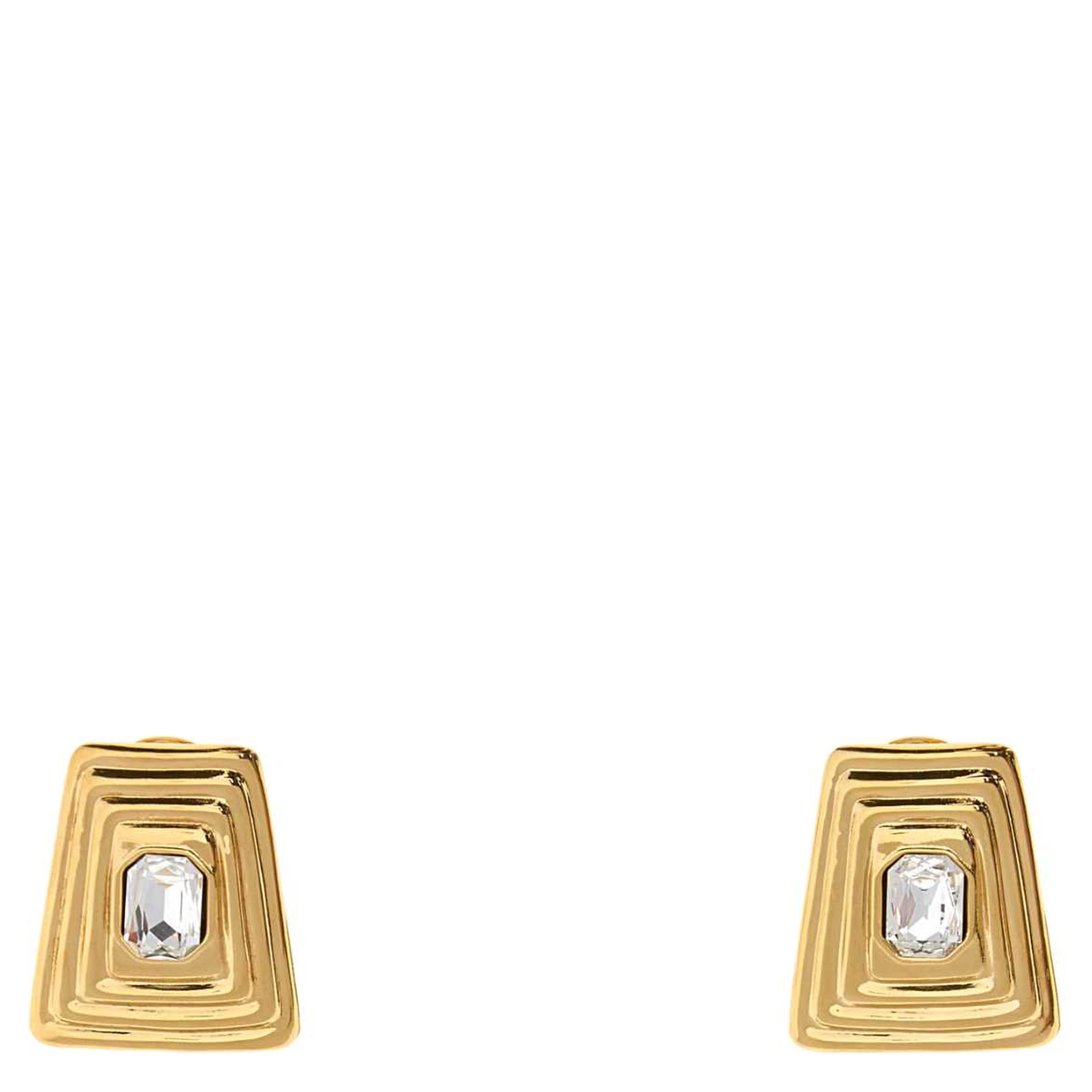 METAL AND CRYSTAL EARRINGS