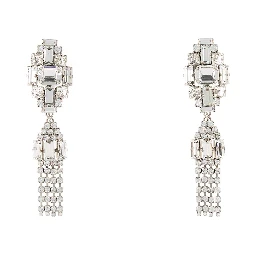 CRYSTAL EARRINGS WITH PENDANT AND FRINGES