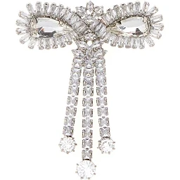 CRYSTAL BOW BROOCH