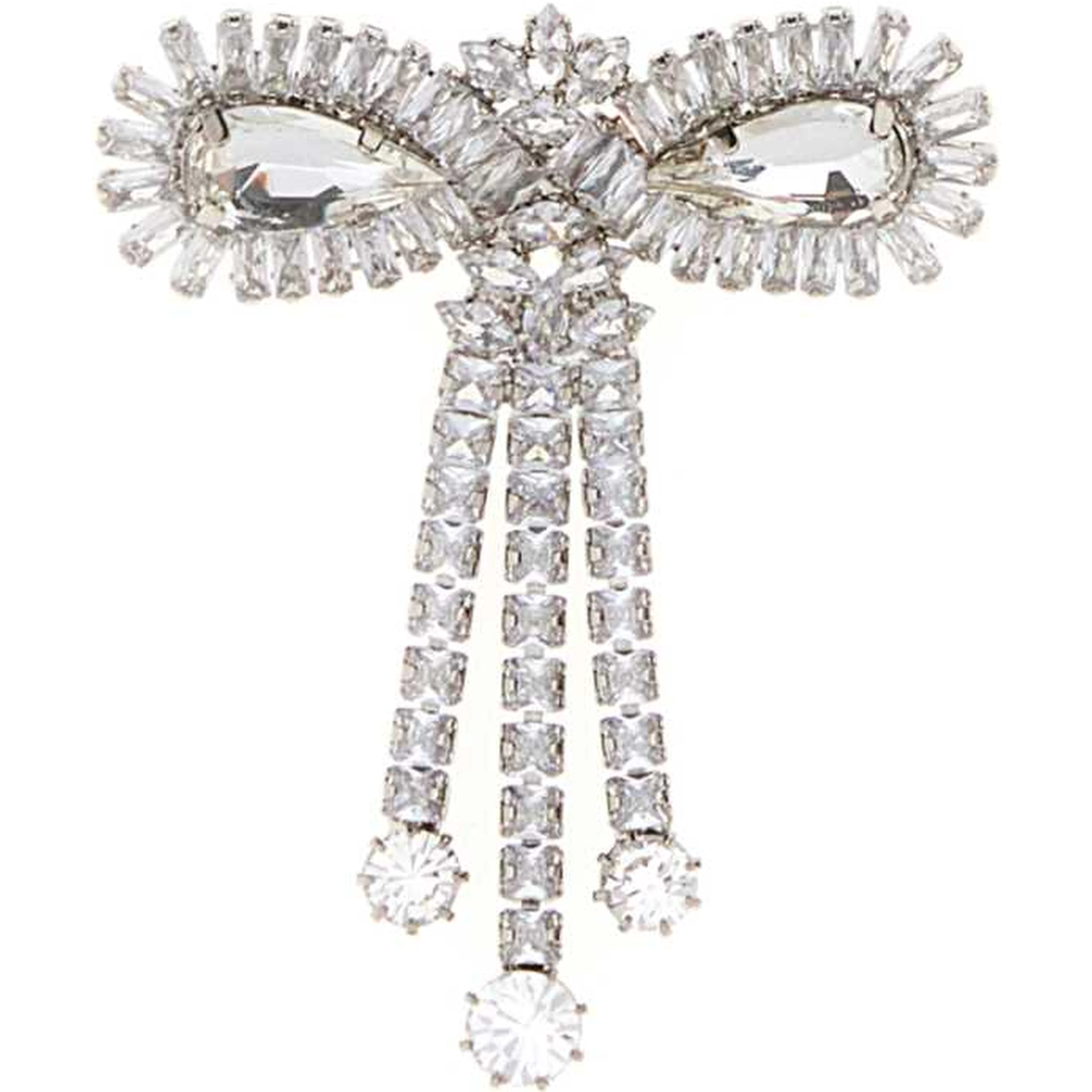 CRYSTAL BOW BROOCH