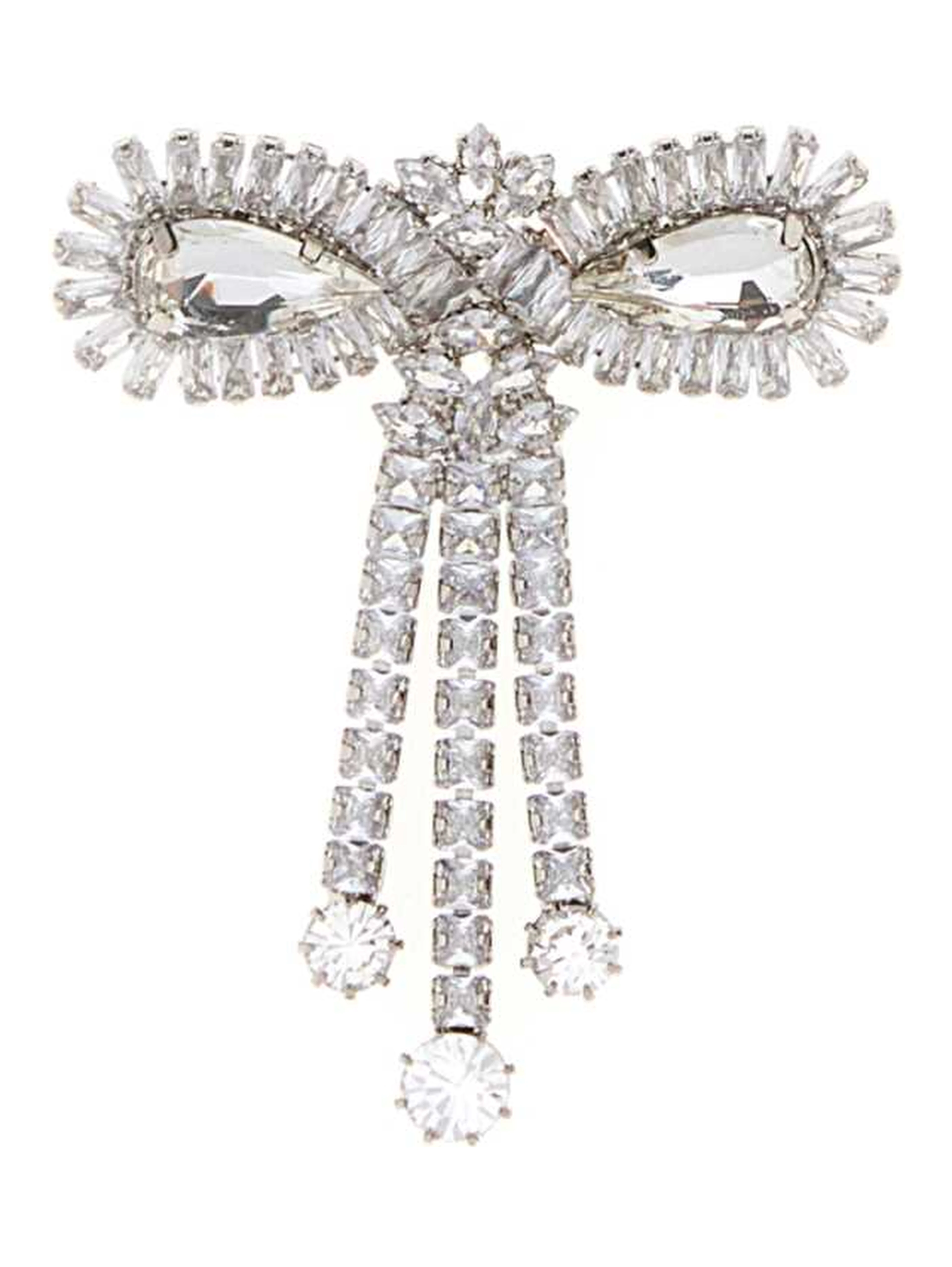 CRYSTAL BOW BROOCH