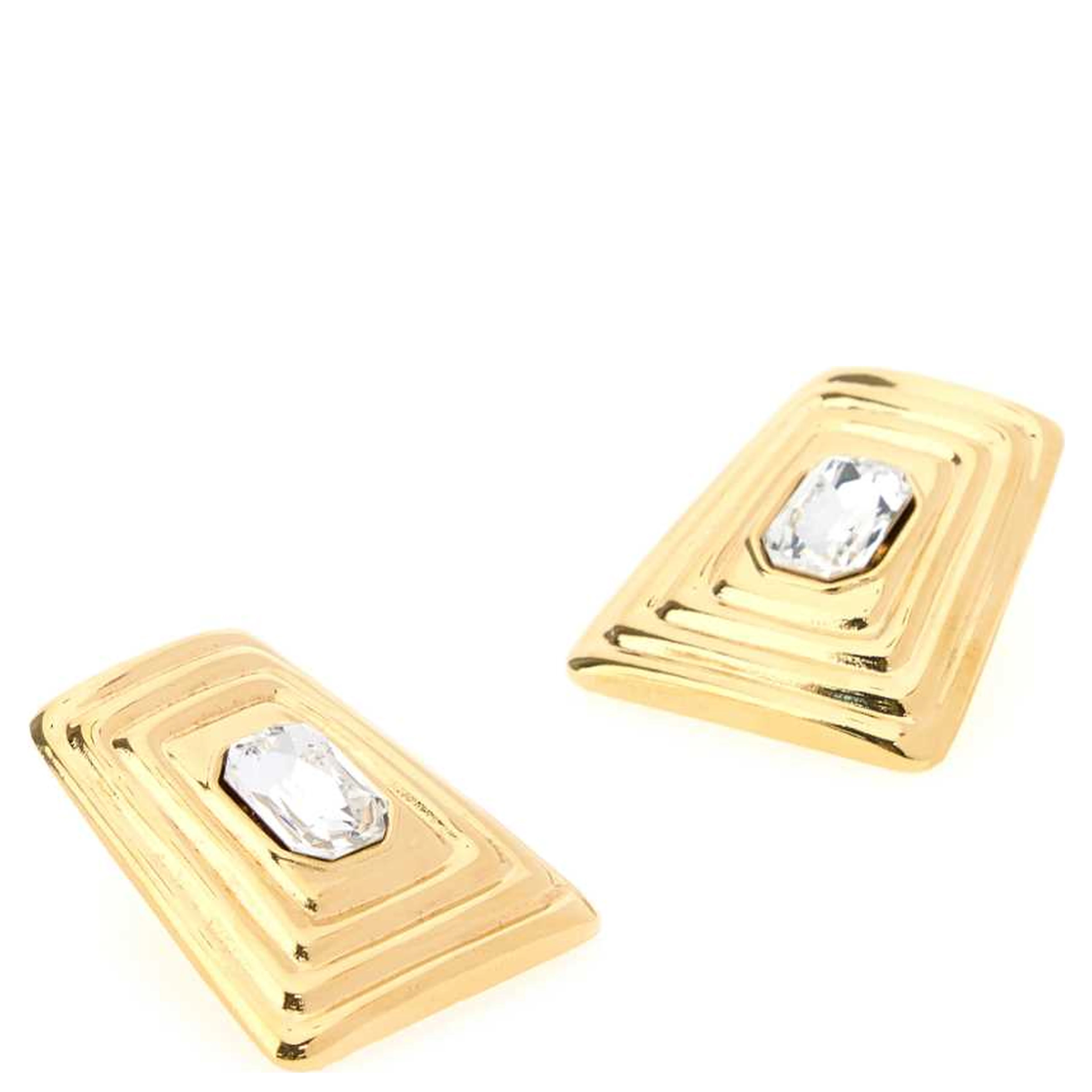 METAL AND CRYSTAL EARRINGS
