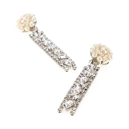 CRYSTAL EARRINGS WITH CLEAR BEADS FRINGES