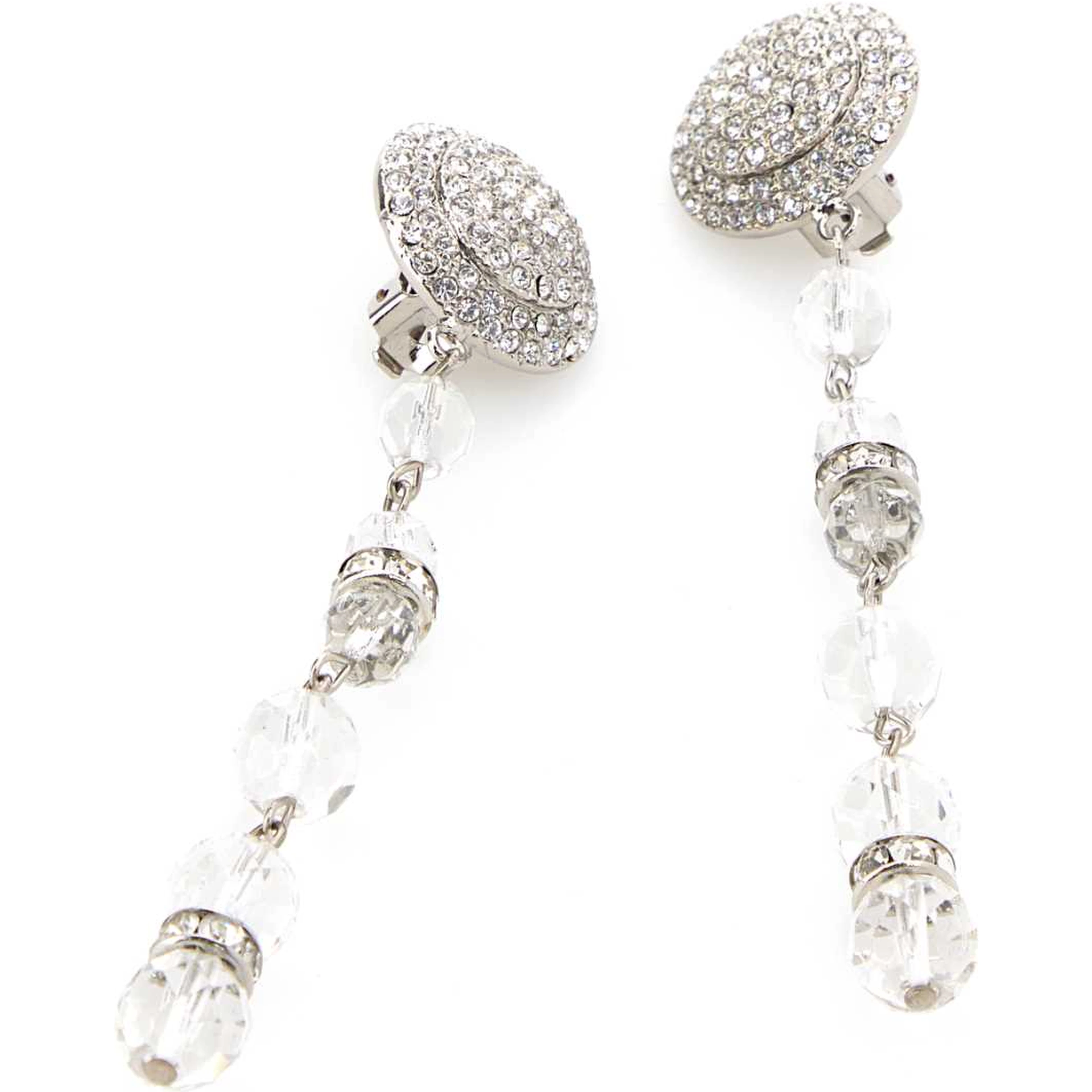 CRYSTAL EARRING WITH GLASS PENDANT