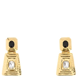 METAL AND CRYSTAL EARRINGS WITH PENDANT
