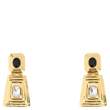 METAL AND CRYSTAL EARRINGS WITH PENDANT