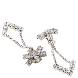 CRYSTAL EARRINGS WITH BOW AND PENDANT