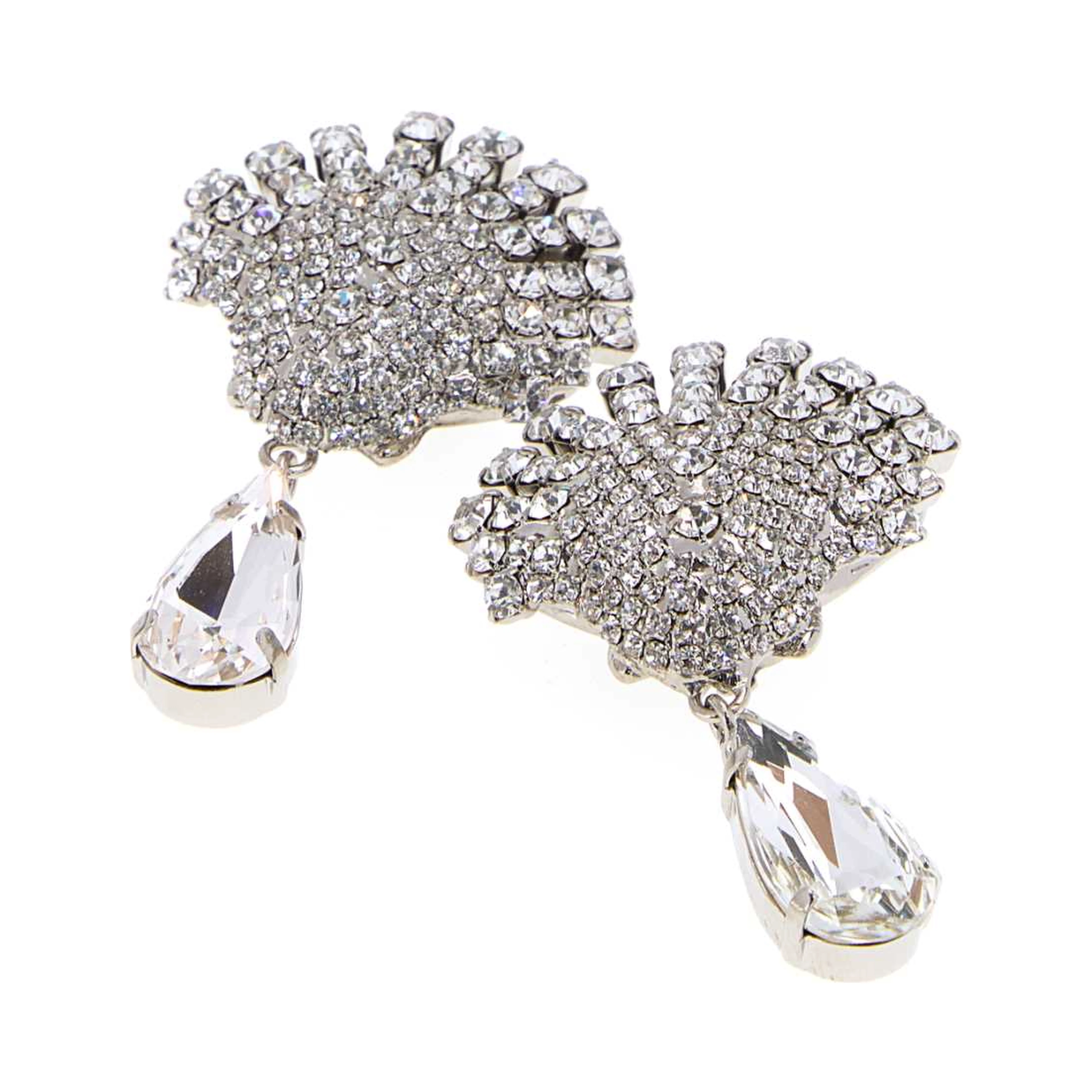 CRYSTAL SHELL EARRINGS WITH CRYSTAL DROP
