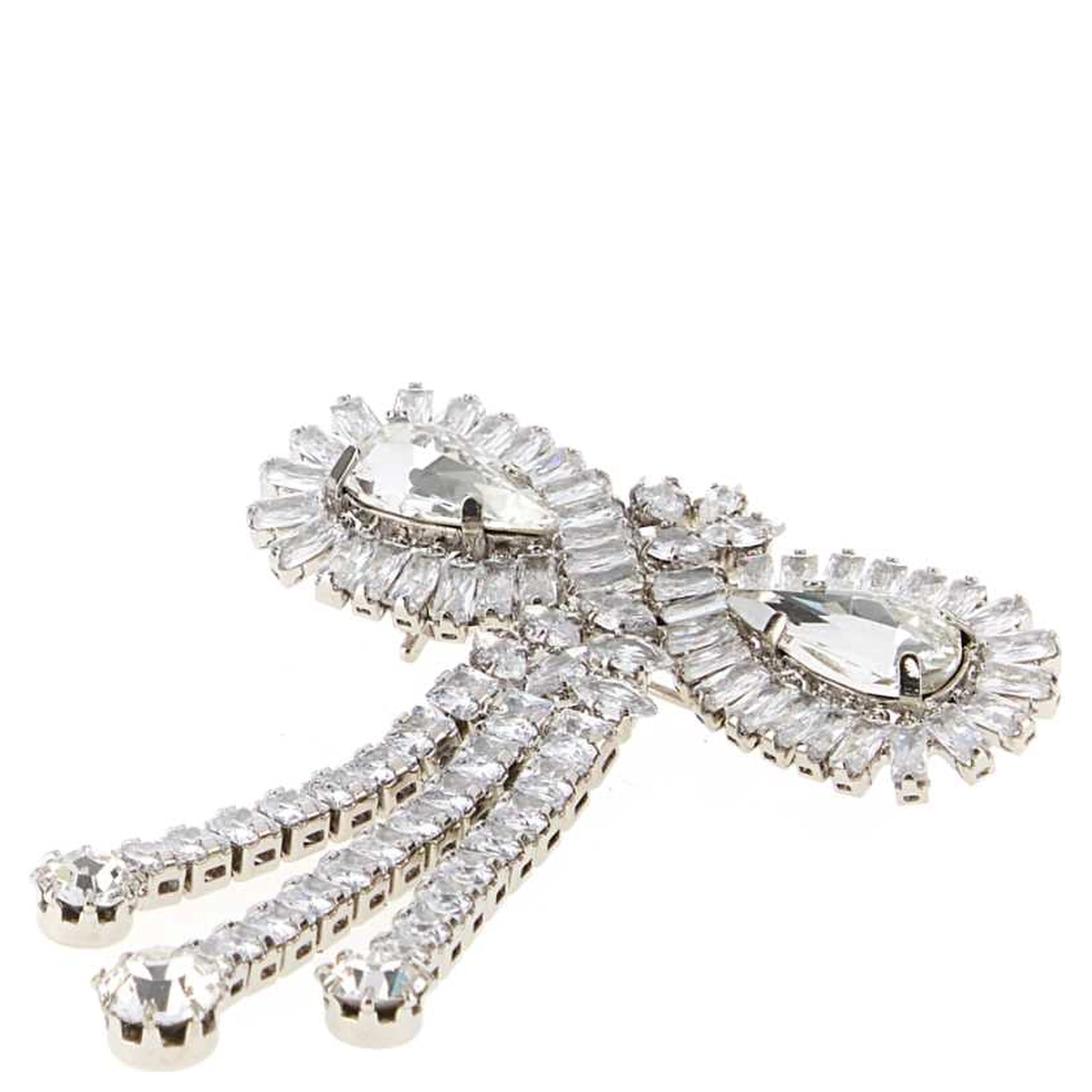 CRYSTAL BOW BROOCH