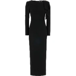 CADY EVENING DRESS WITH VOLANT AND SIDE SPLIT