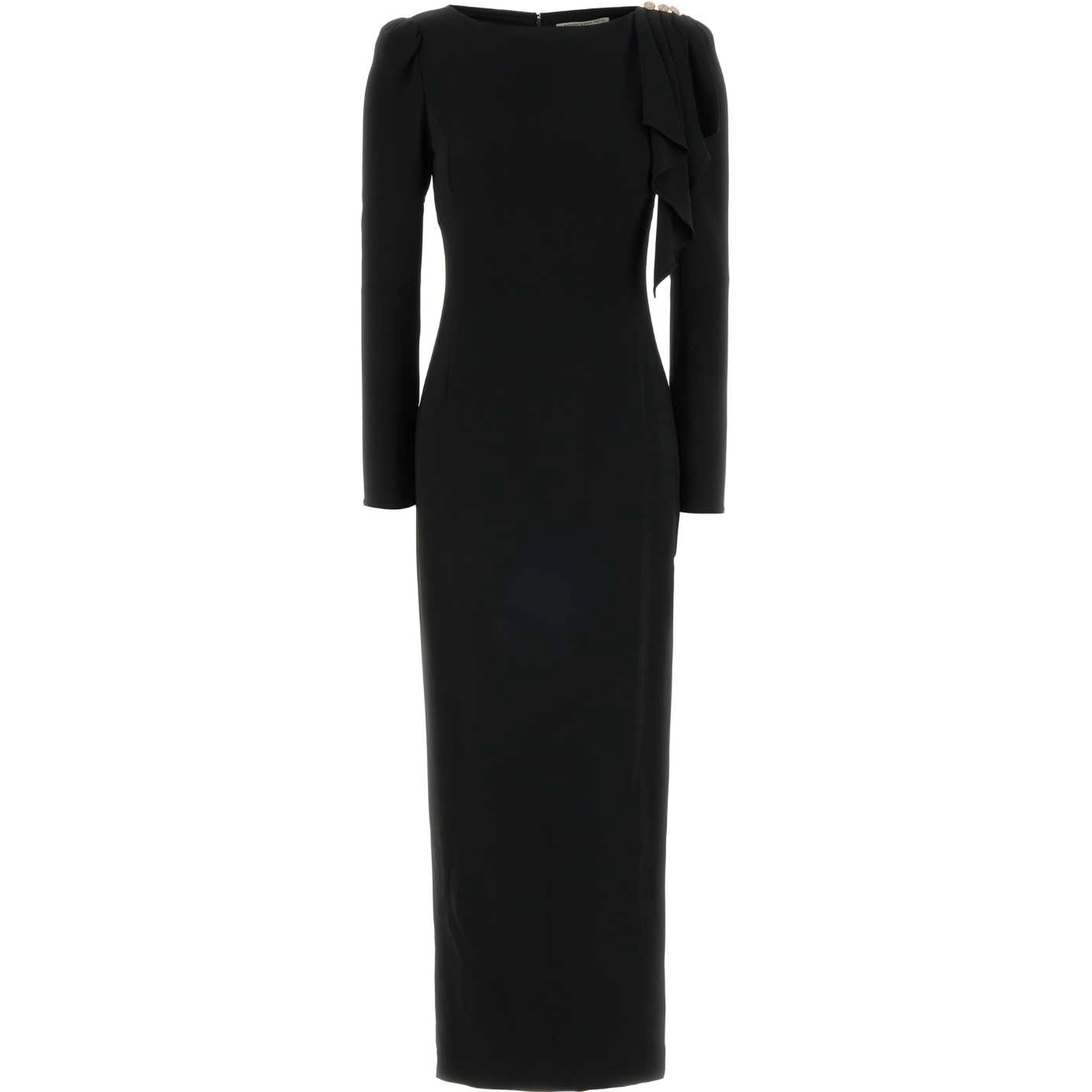 CADY EVENING DRESS WITH VOLANT AND SIDE SPLIT
