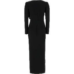 CADY EVENING DRESS WITH VOLANT AND SIDE SPLIT