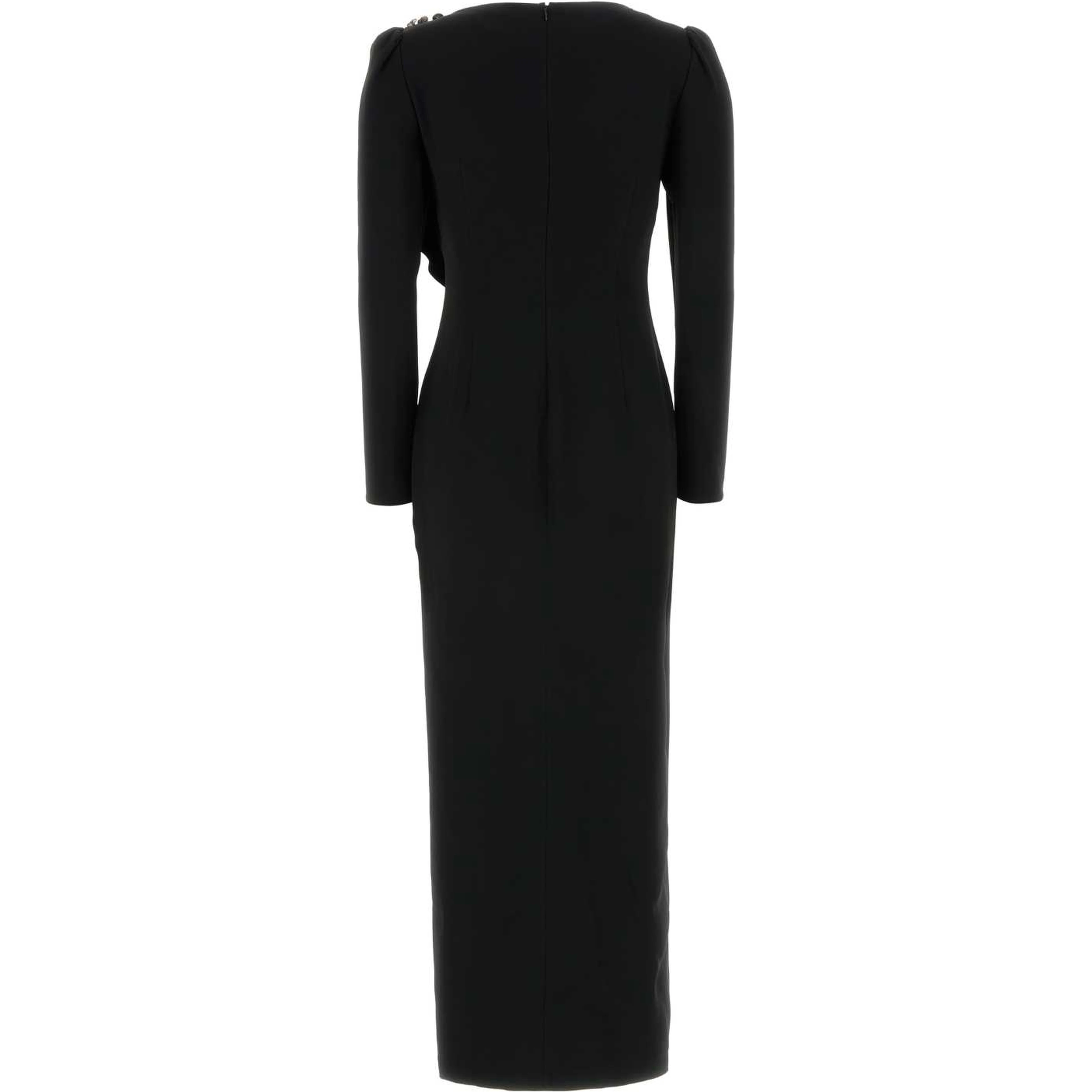 CADY EVENING DRESS WITH VOLANT AND SIDE SPLIT