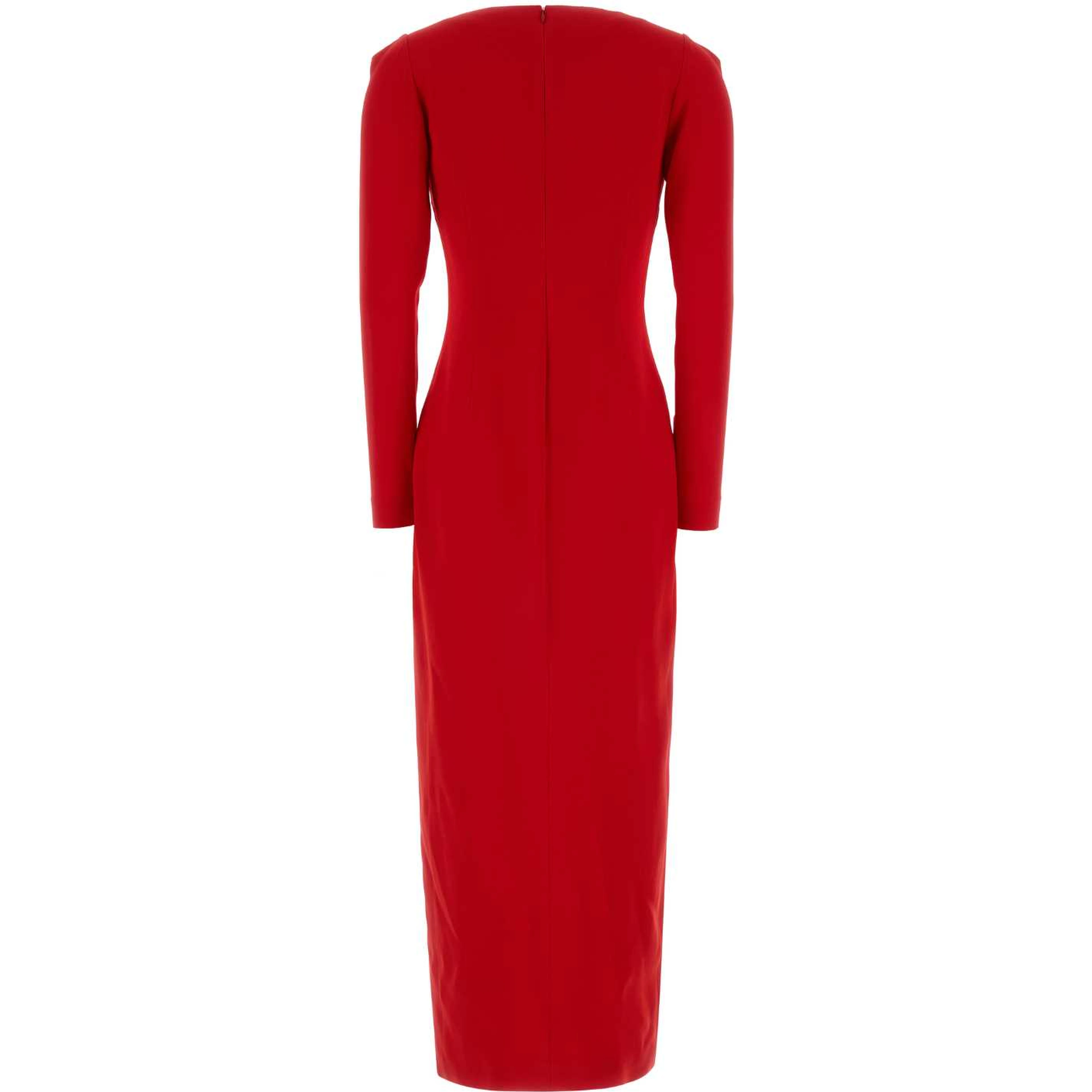 CADY EVENING DRESS WITH DEEP ''V'' NECKLINE & BOWS