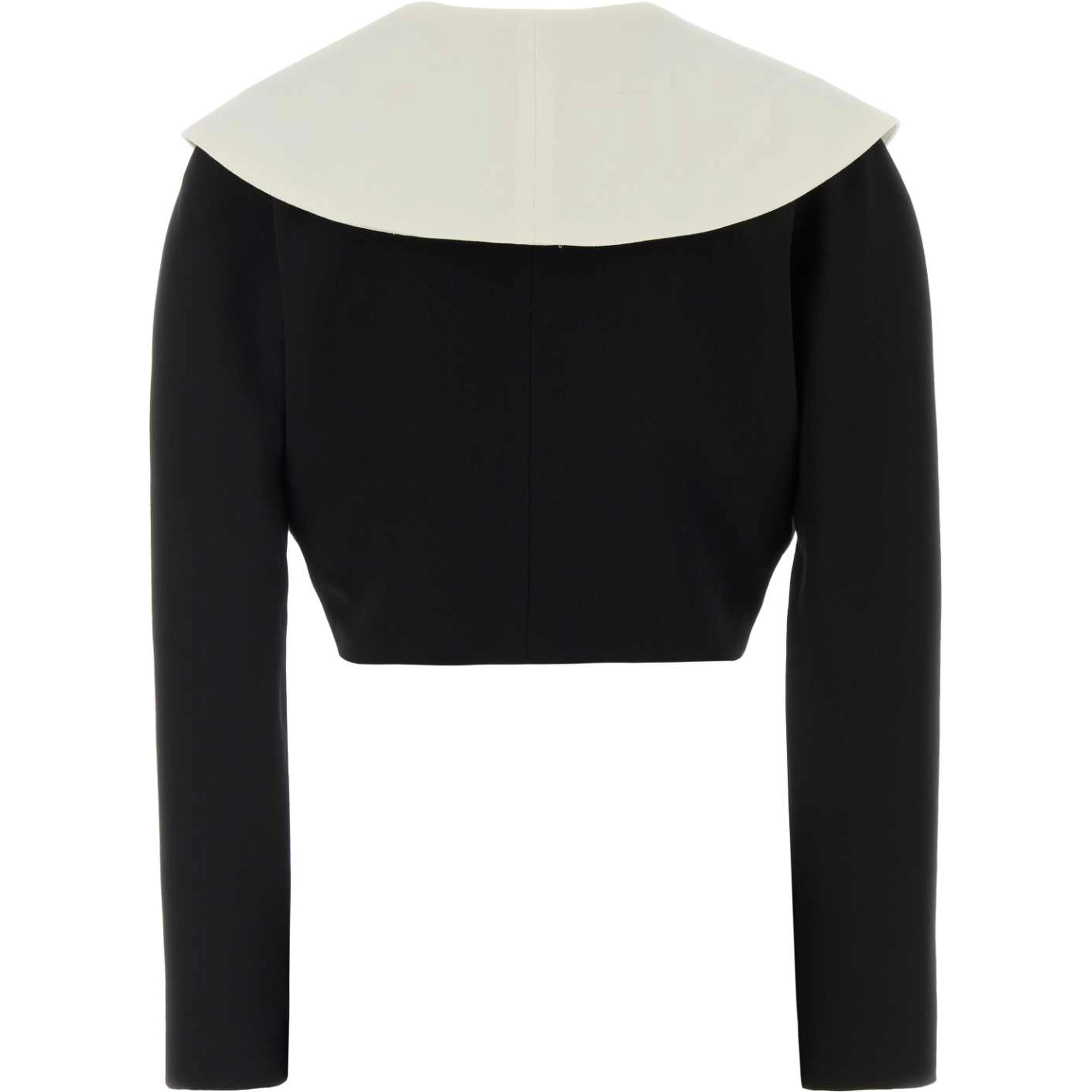 WOOL CREPE CROP DOUBLE BREASTED JACKET