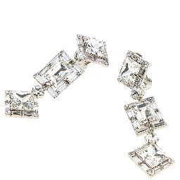 CRYSTAL SQUARE EARRINGS WITH PENDANT