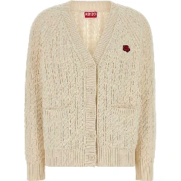 BOKE FLOWER CABLE CREST VNECK CARDIGAN