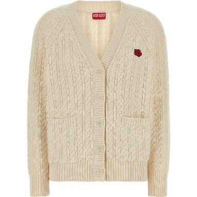 BOKE FLOWER CABLE CREST VNECK CARDIGAN