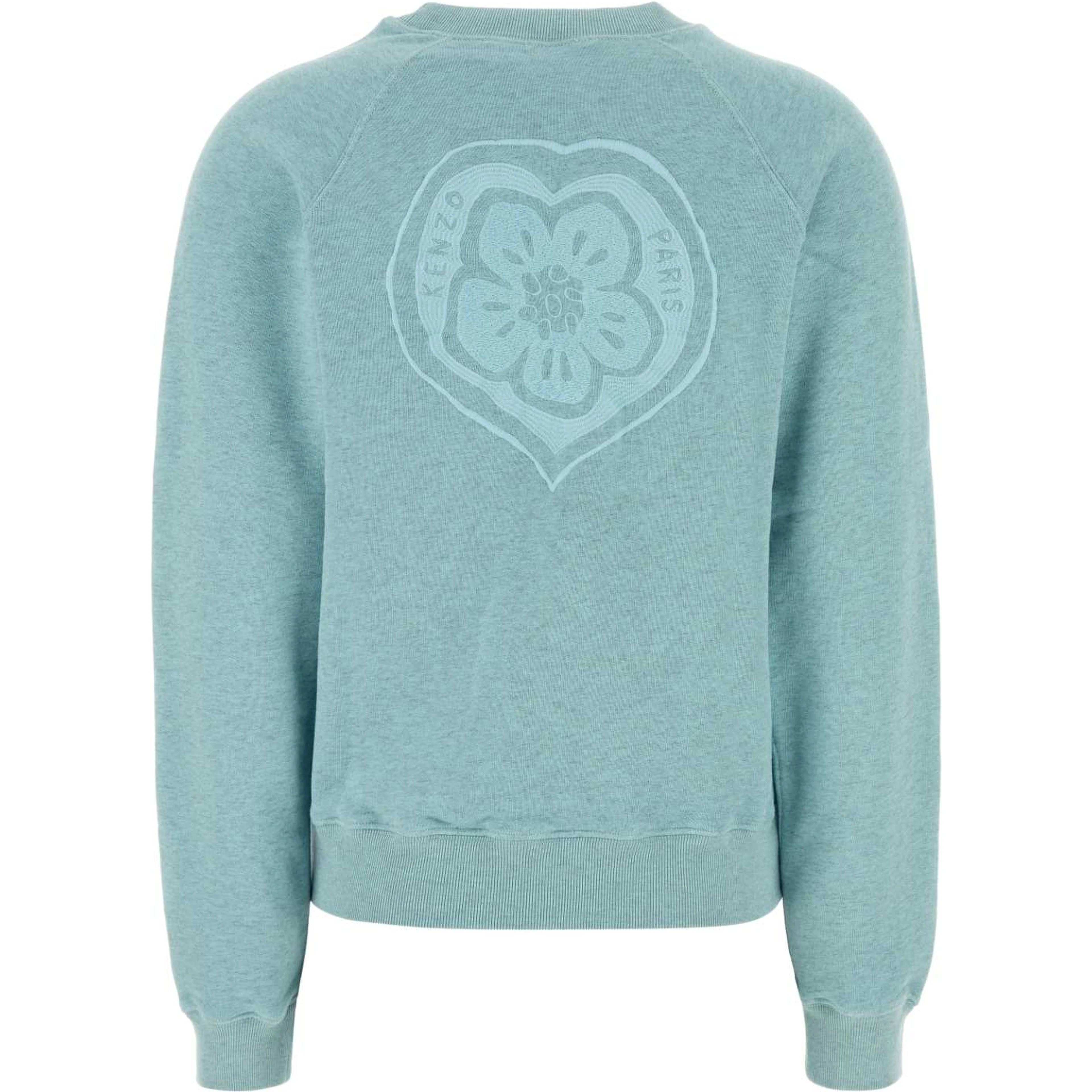 KENZO BOKE HEART EMBROIDERED OVERDYED CLASSIC SWEA