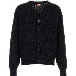KENZO SIGNATURE CABLE KNIT CARDIGAN