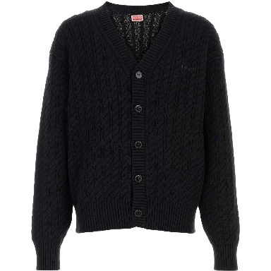 KENZO SIGNATURE CABLE KNIT CARDIGAN