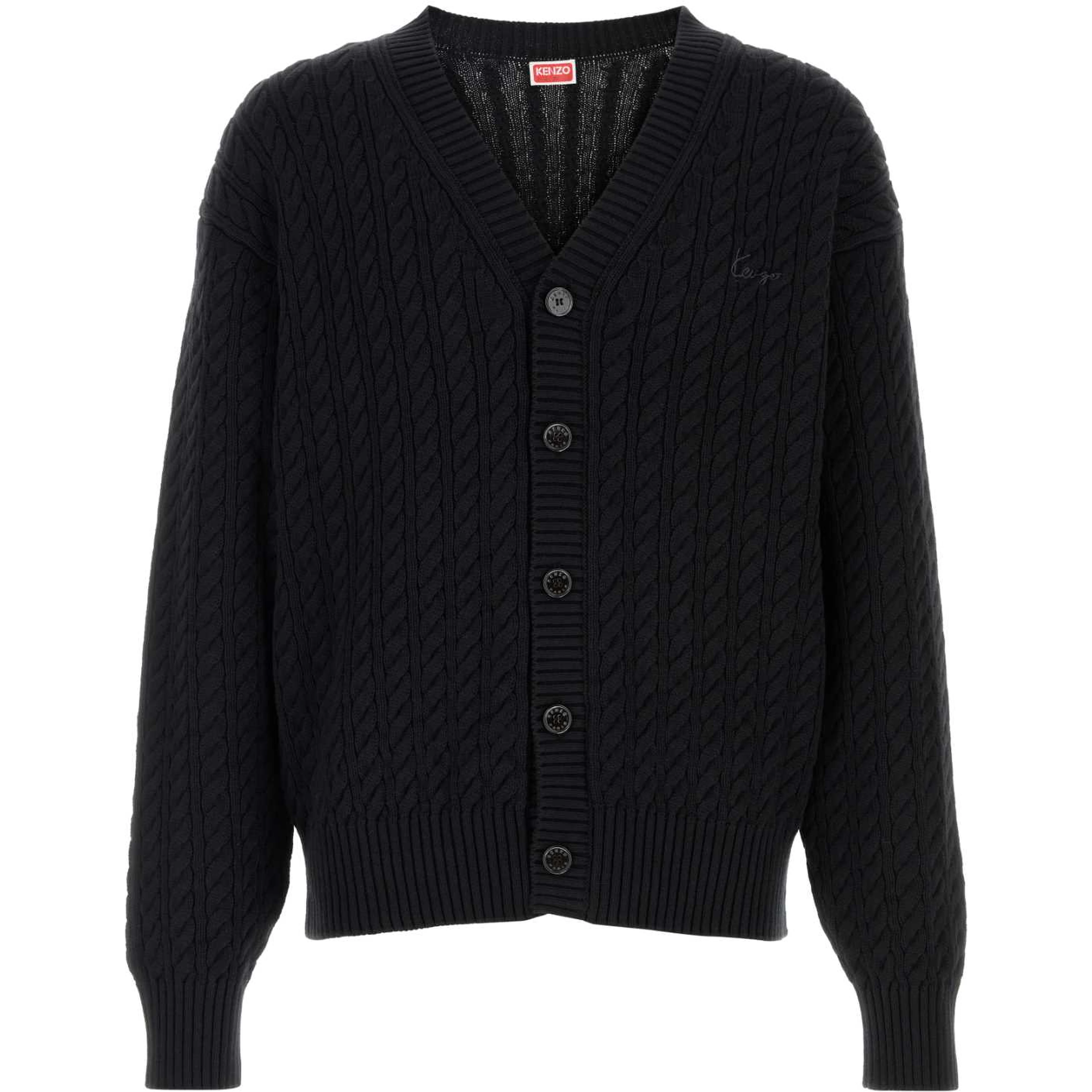 KENZO SIGNATURE CABLE KNIT CARDIGAN