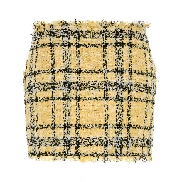BUTTONED GLITTERED TWEED MINI SKIRT