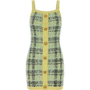 THIN STRAPS SHINY LIGHT TWEED DRESS