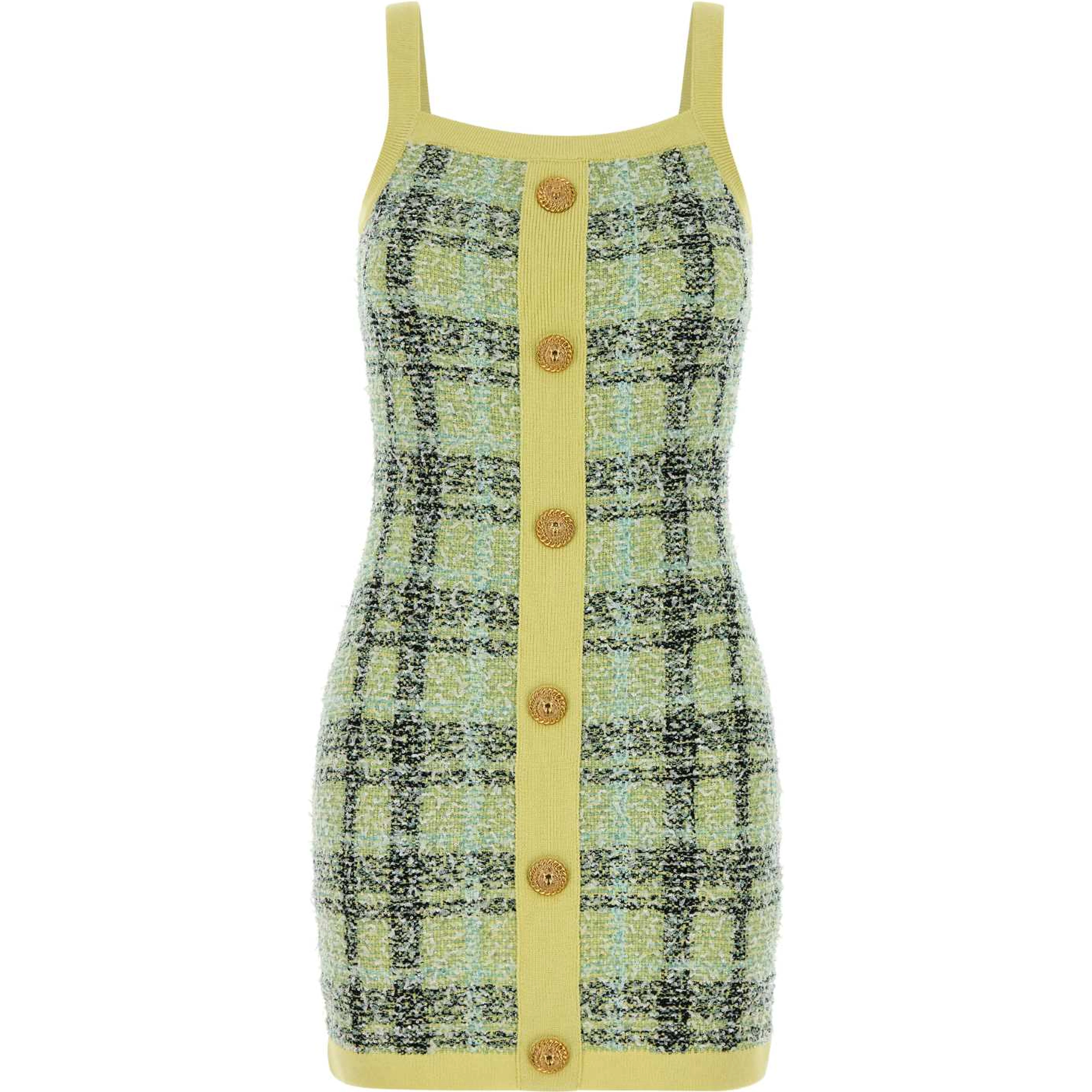 THIN STRAPS SHINY LIGHT TWEED DRESS