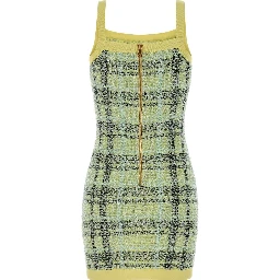 THIN STRAPS SHINY LIGHT TWEED DRESS