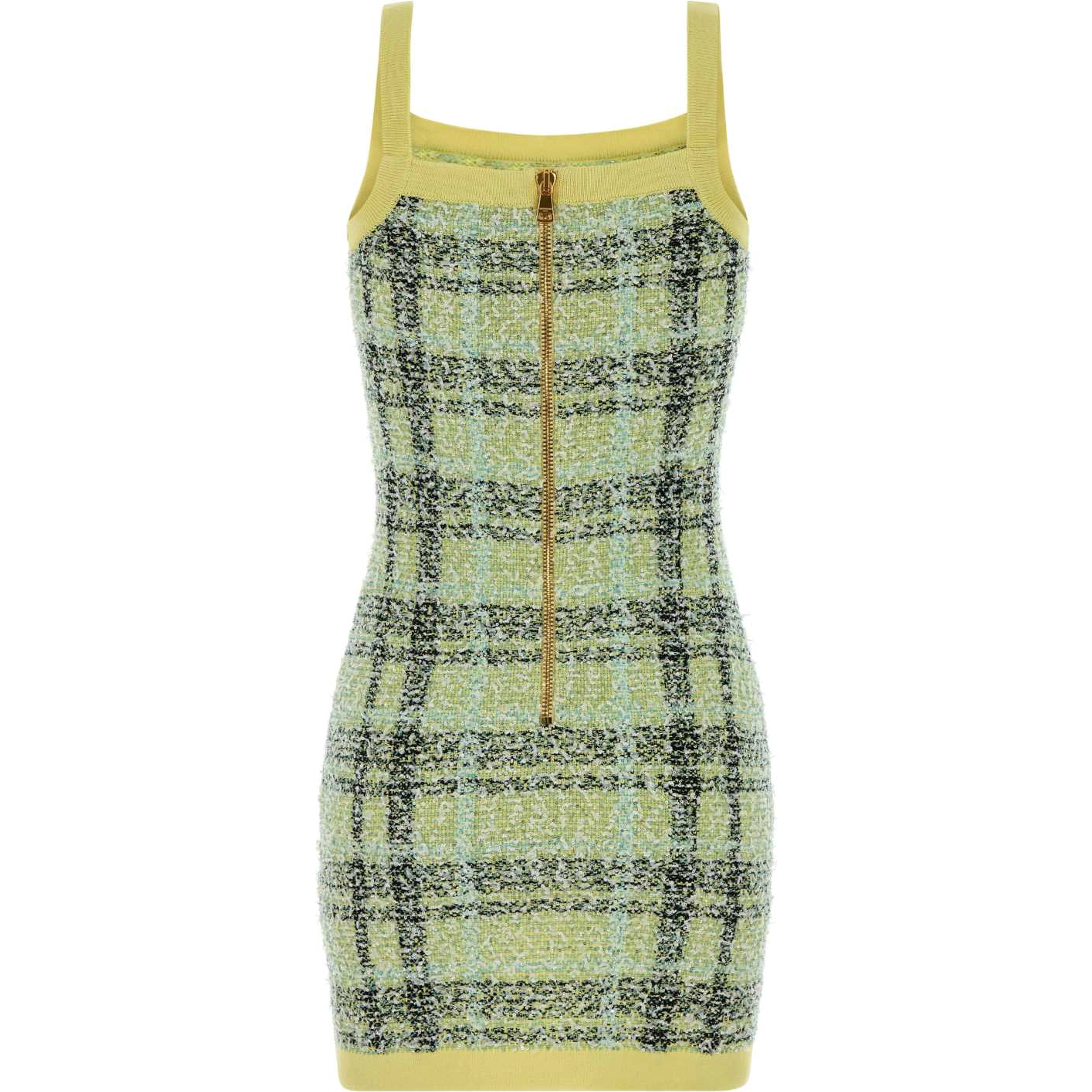 THIN STRAPS SHINY LIGHT TWEED DRESS