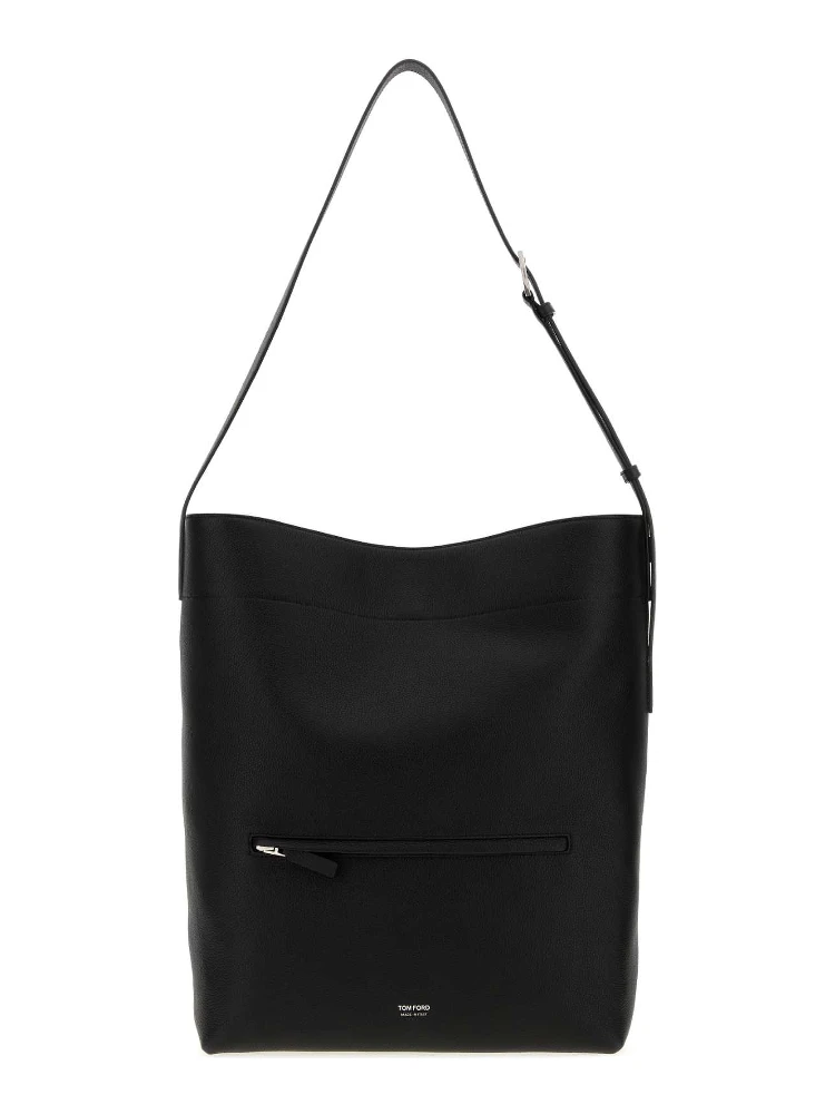 GRAIN LEATHER BUCKET BAG
