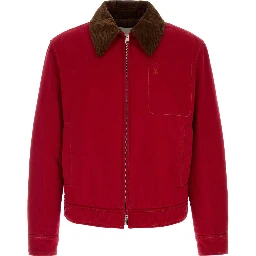 ZIPPEDAMIDECOEURJACKETWITHVELVETCOLLAR