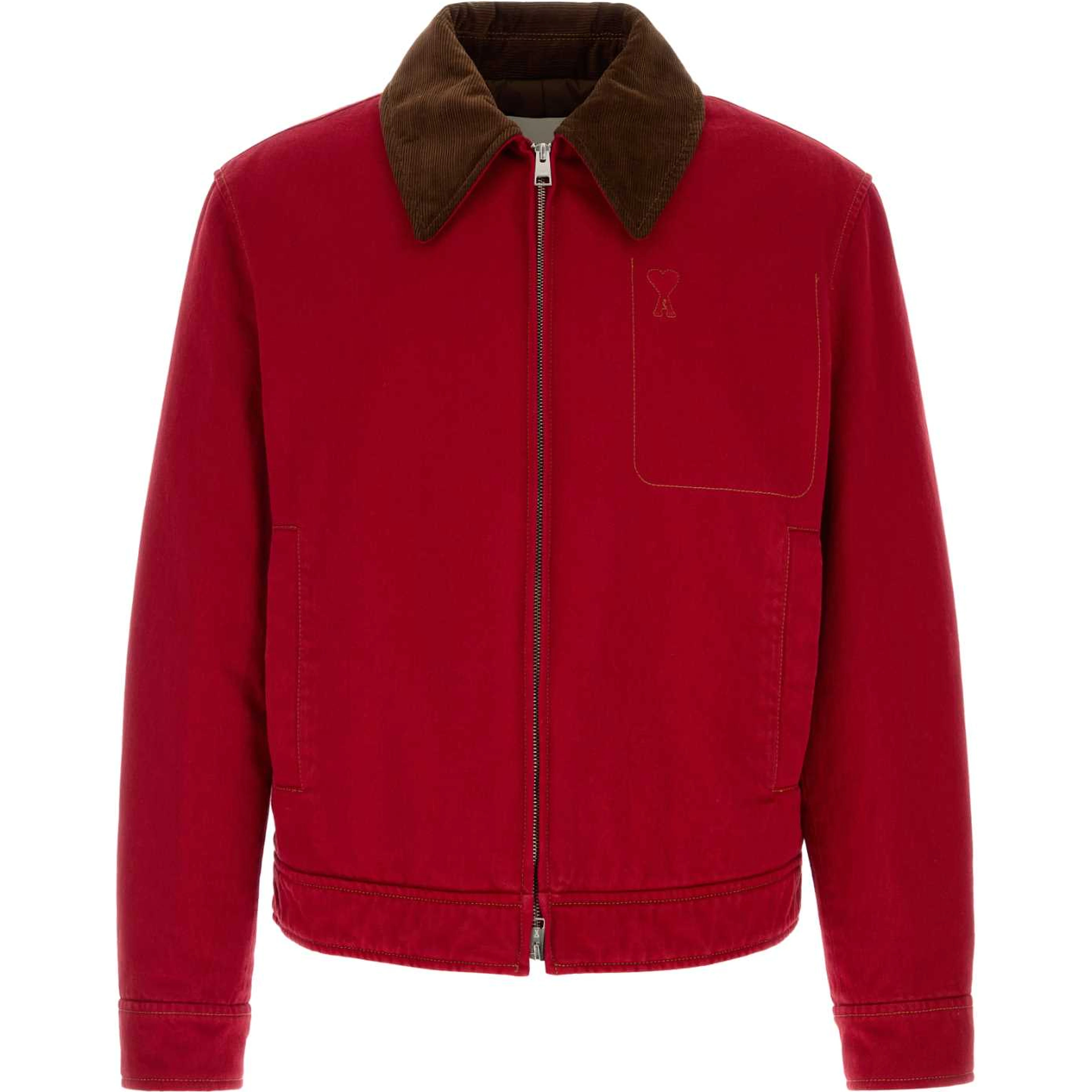 ZIPPEDAMIDECOEURJACKETWITHVELVETCOLLAR