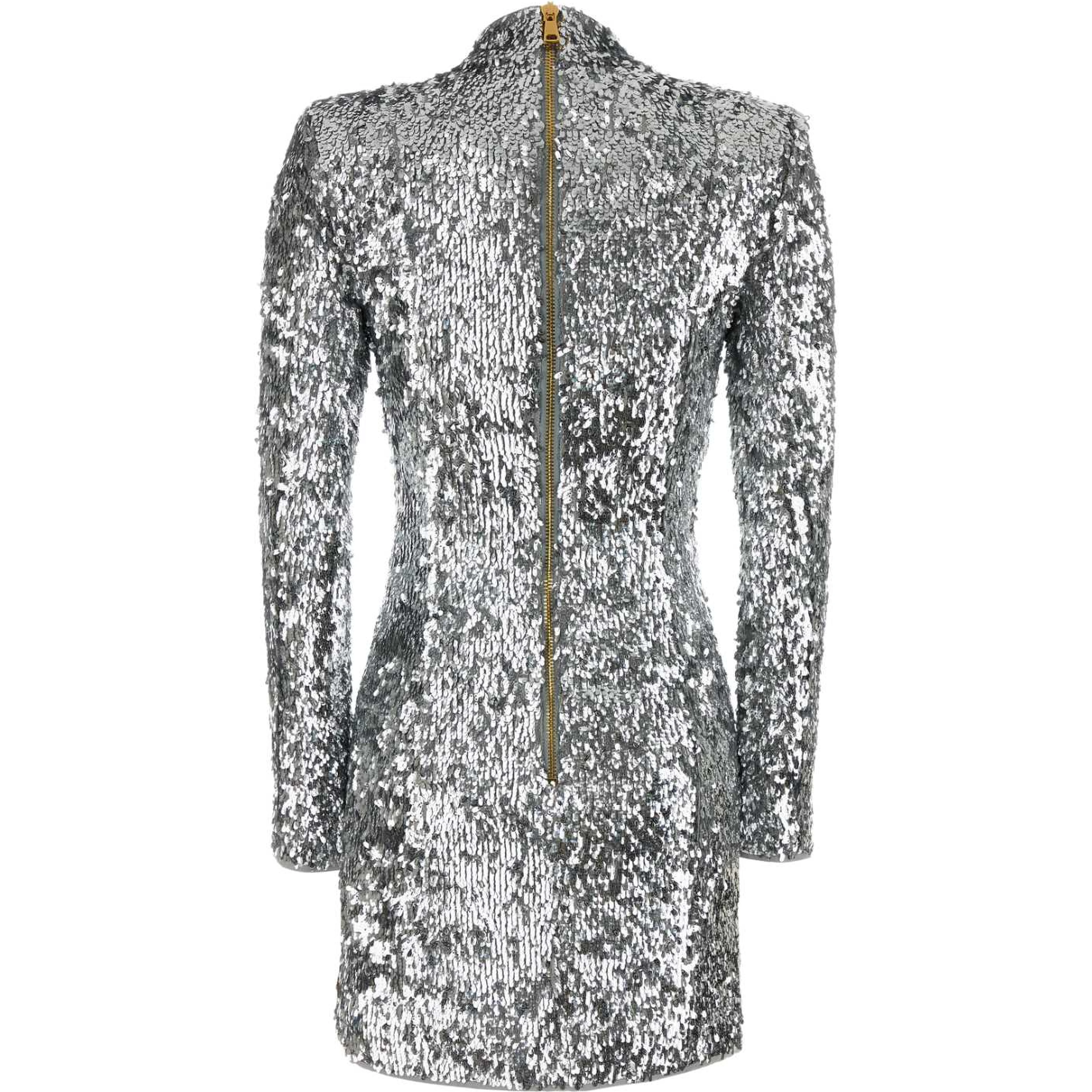 3 BUTTONS SEQUINS SHORT DRESS