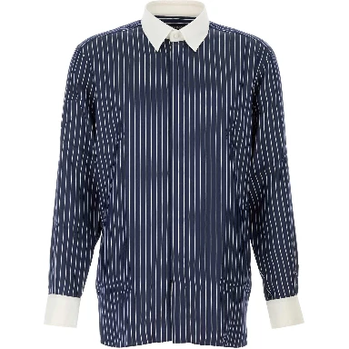 PURE SILK PINSTRIPE JACQUARD CONTRAST FLUID FIT SH
