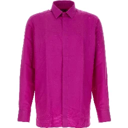 PERFORATED DOT SILK TWILL CLASSIC FIT SHIRT