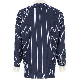 PURE SILK PINSTRIPE JACQUARD CONTRAST FLUID FIT SH