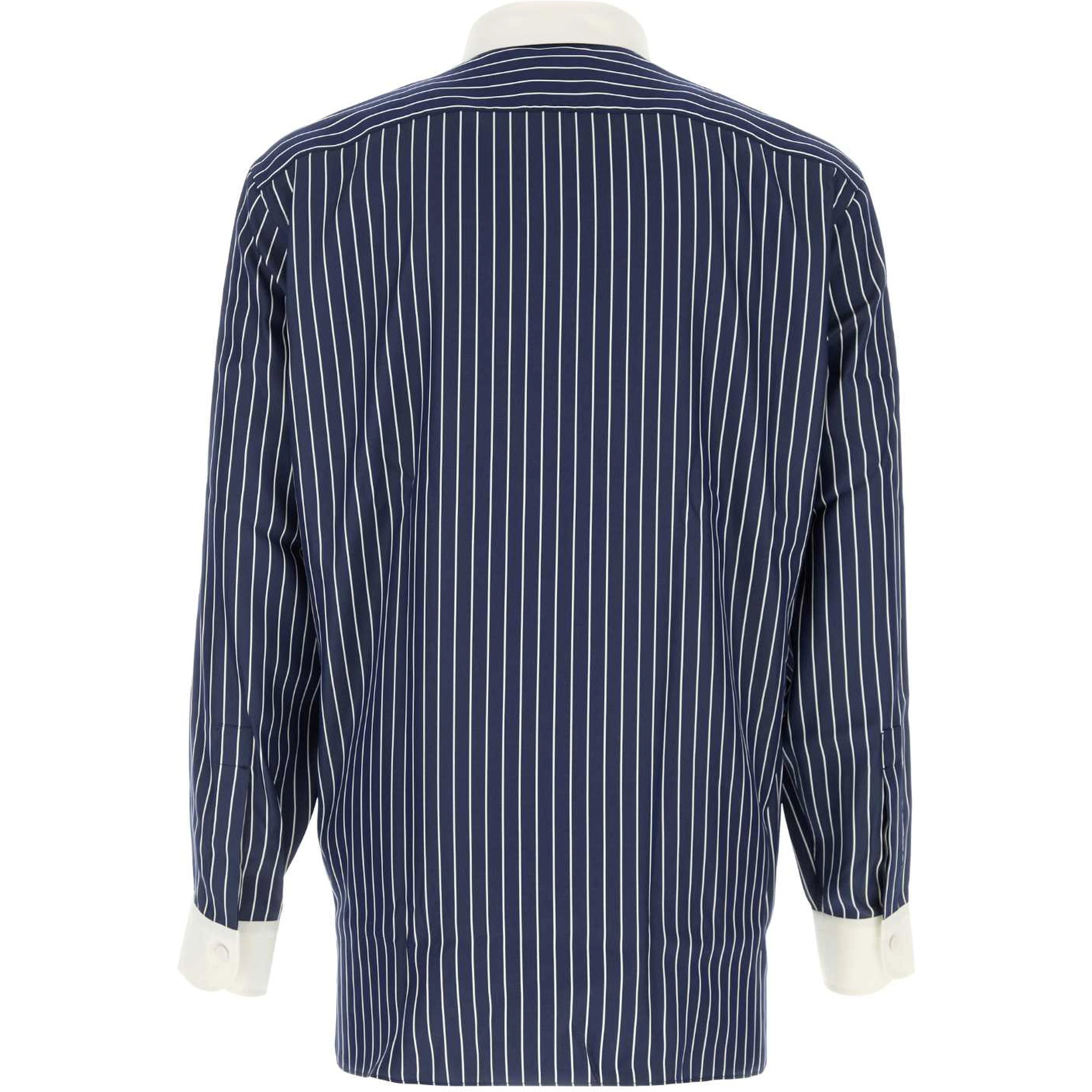 PURE SILK PINSTRIPE JACQUARD CONTRAST FLUID FIT SH
