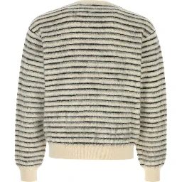 BRUSHED STRIPE MOHAIR LS CREW NECK